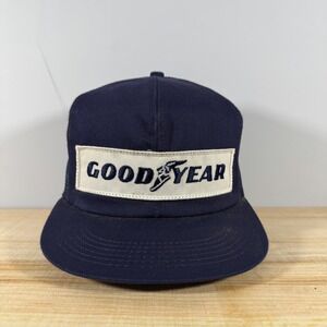 Goodyear Trucker Hat Mens OSFA Blue Mesh Snapback Vintage 80s K Brand Racing